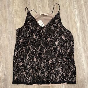 Loft nude and black lace cami - NWT - size medium
